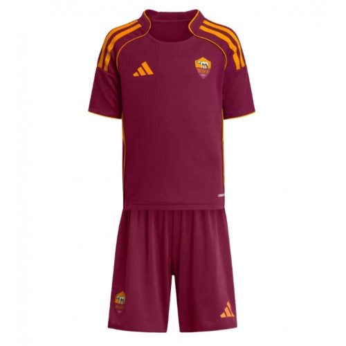 Stroje piłkarskie AS Roma Koszulka Podstawowej dla dzieci 2025-26 Krótki Rękaw (+ szorty)